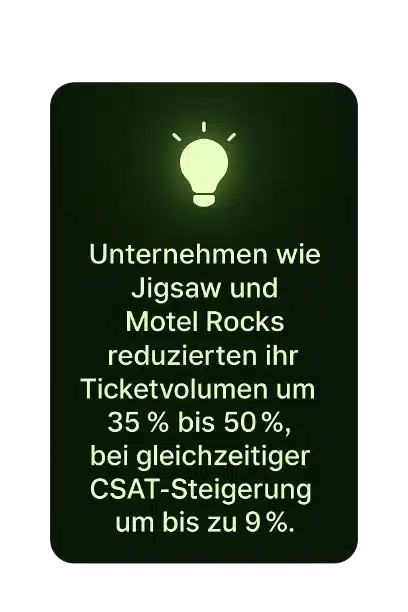 Weniger Tickevolumen durch AI