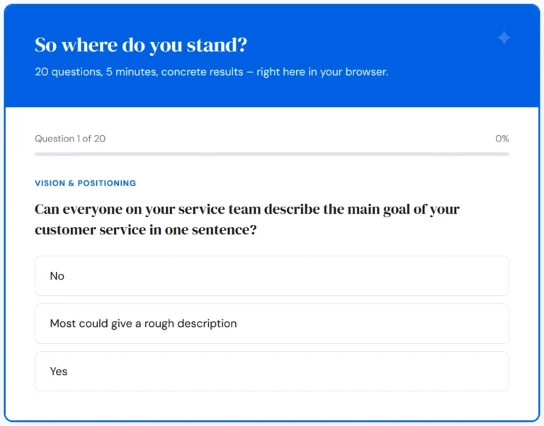Customer Service Maturity Check